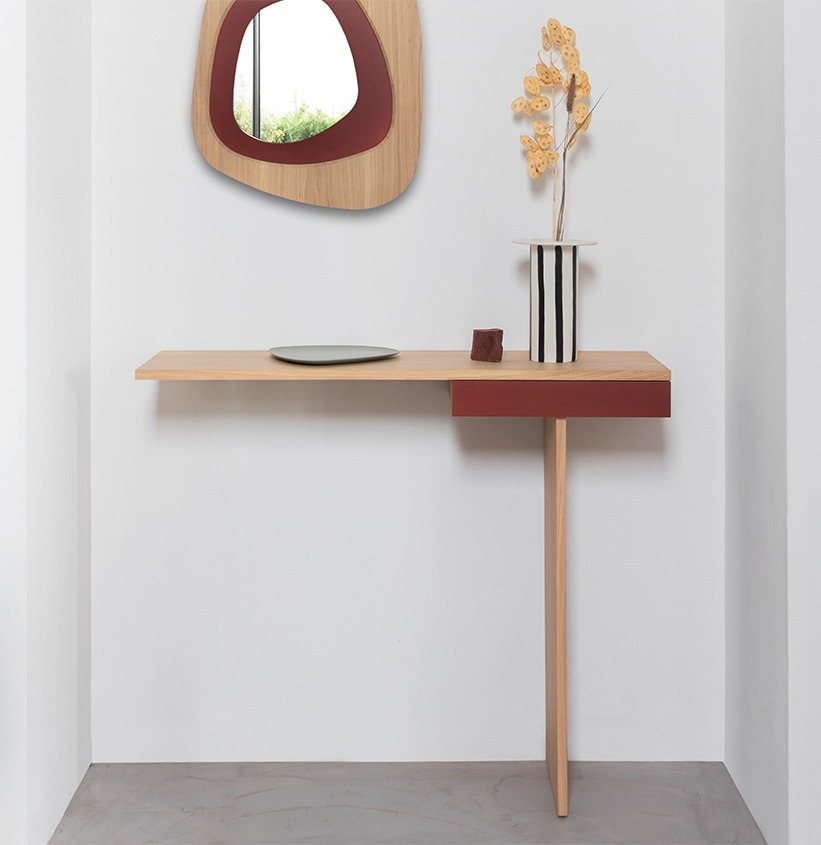 console ti meuble angle bureau étroit sur-mesure