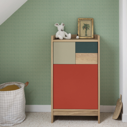Chiffonnier Bois Bric 60 Gris Lin Ardoise Marine Rouge Argile 2