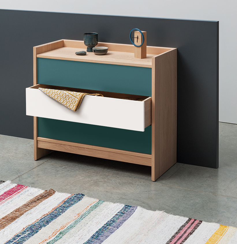 meuble bois massif 3 tiroirs de rangement commode déco collection designer Studio Thomas Merlin BRIC fabrication Drugeot Manufacture
