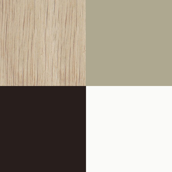 Option 1 - Bois, Gris Lin, Mousse Noire, Blanc Nacré