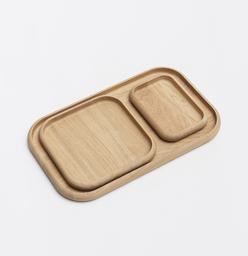 plateau décoratif chêne naturel BENTO bois clair naturel idée cadeau scandinave contemporain objet design made in Anjou
